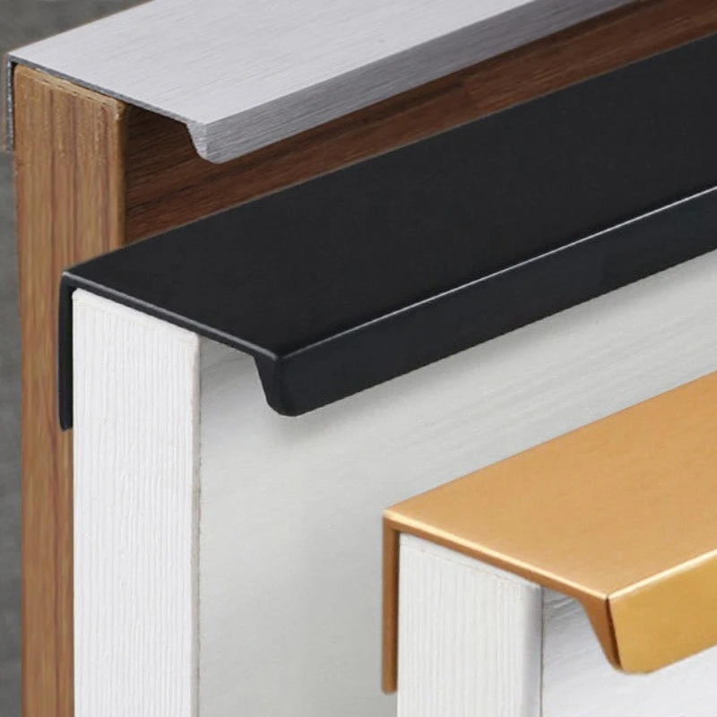 Скрытые ручки для мебели матовые черные золотые серебряные шкафа выдвижные