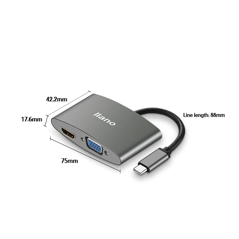 Адаптер Llano USB C HDMI VGA Тип к 4K Thunderbolt 3 для Samsung Galaxy S10/S9/S8 Huawei Mate 30 20/P30 Pro | Компьютеры и