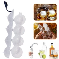 new 4 cavity homemade round ball ice mold diy ice cream maker plastic ice mould whiskey ice tray bar tool kitchen accessories