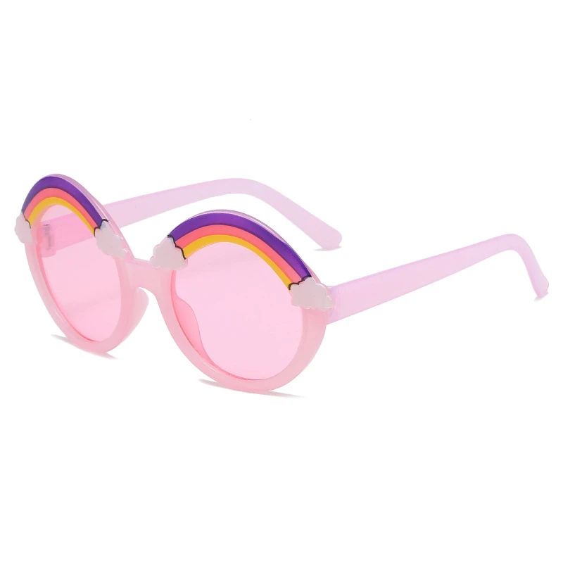 Round Sunglasses Kids Rainbow Sun Glasses Girls Children Colorful Eye Lenses Baby Shades Boys Yellow Eyeglasses Driver Goggles | Аксессуары