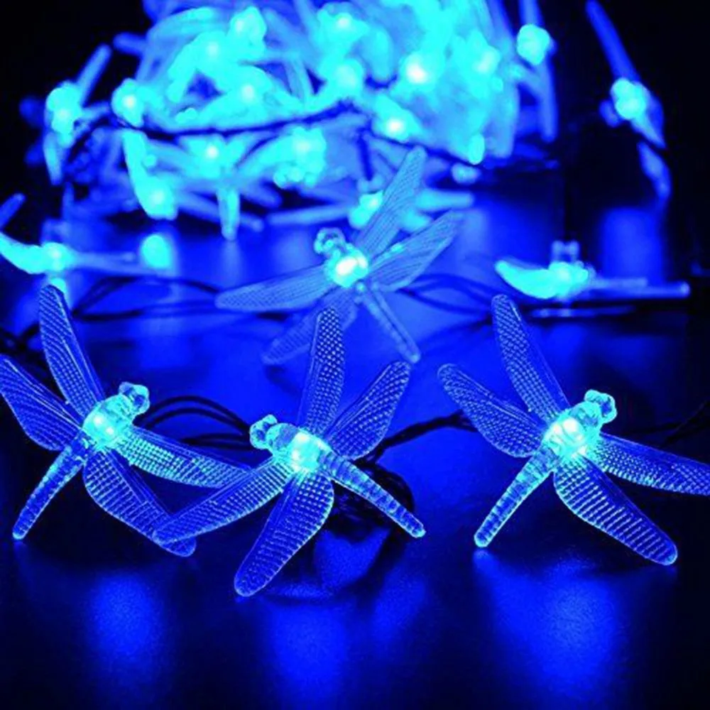 30 LED 6M Solar Christmas Light Dragonfly Fairy String Outdoor Waterproof For Festival Party Garden Room Patio Decor | Освещение