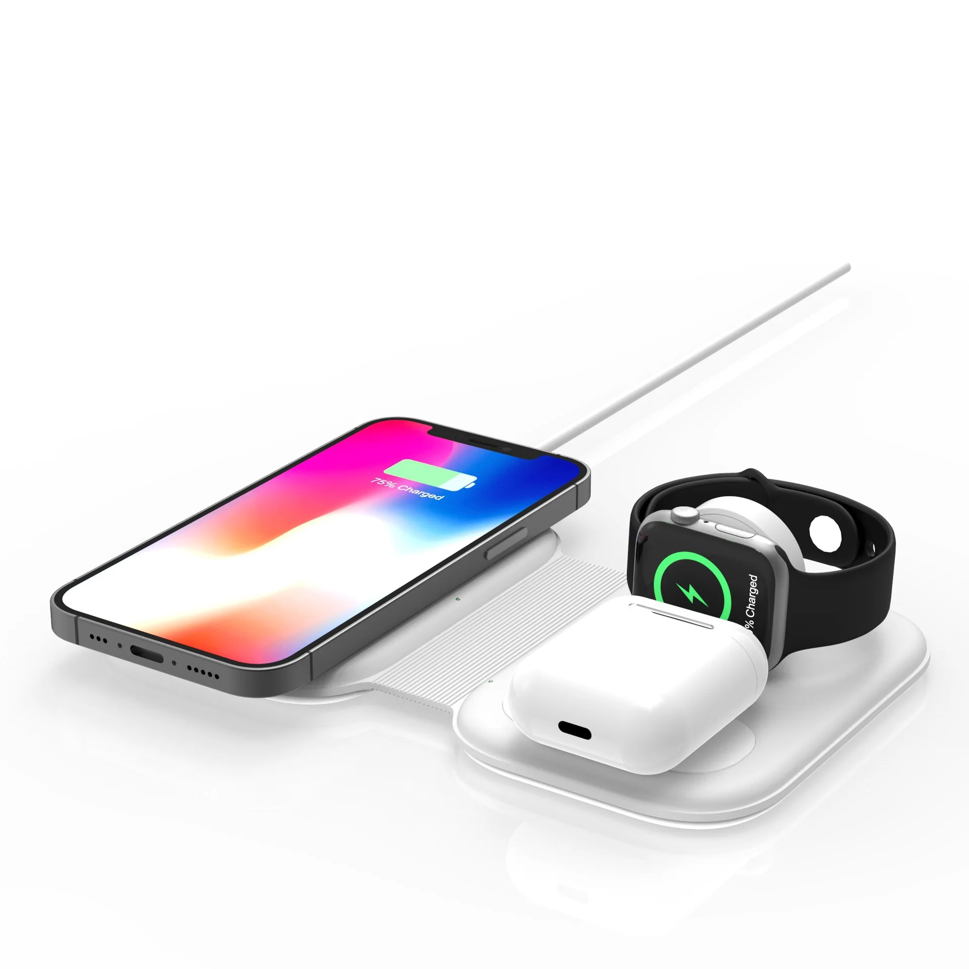 

Folding 3 In 1 Wireless Charger Mobile Watch Headset Magnetic Wireless Charging 15W Fast Charging