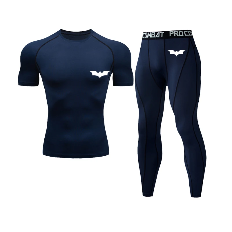 

Mens Sports Fitness 2-Piece Compression Tights Men's Sportswear Running Training Cycling Mountain Climbing Gym Sports Suits Mens