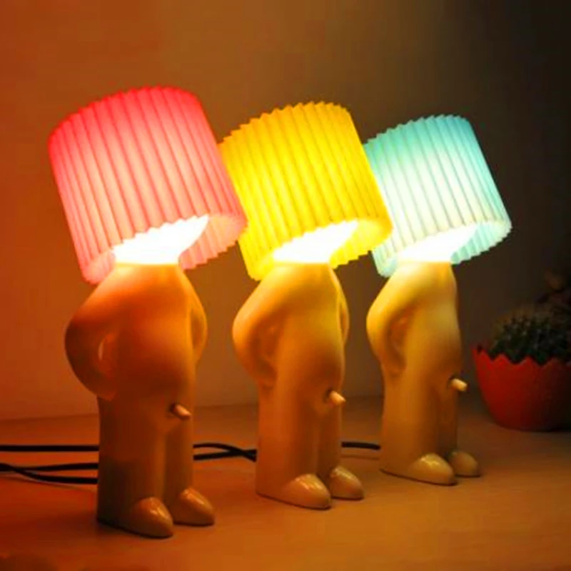 

LED Creative Shy Kids Reading Desk Lamp Plug-in Bedroom Living Room Decoration Light Colorful Gifts Night Lights Home Decoration