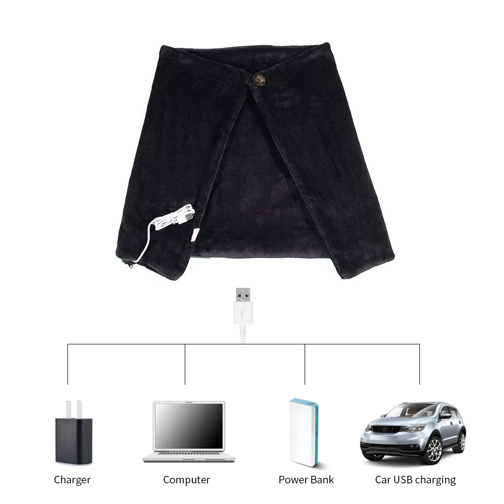 Зимнее домашнее офисное USB Отопление шаль плечо электрическое подогреваемое