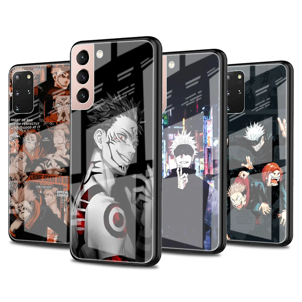 

Glass Case For Samsung S20 FE S21 Phone Cover for Galaxy S10 S9 S8 Plus Note 20 Ultra 10 Lite 9 S10e Coque Anime Jujutsu Kaisen