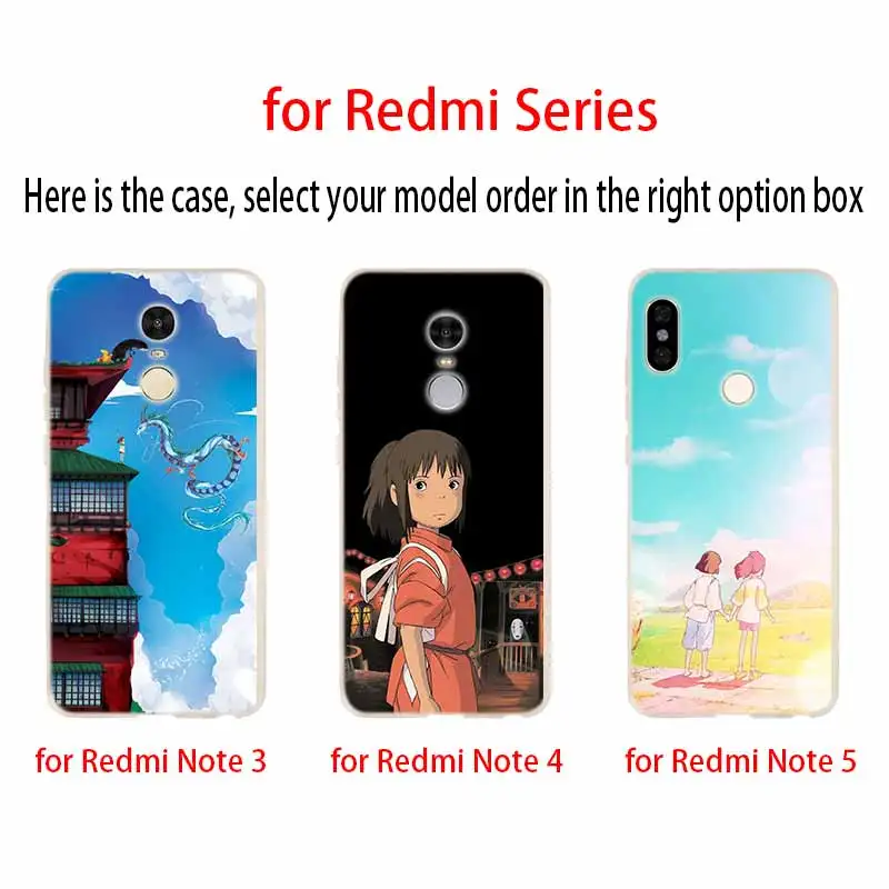 spirited away profile Fashion Soft TPU Case For Xiaomi Redmi Note 11 10 9 8 7 Pro Max 10S 9S 9T 8T 4G 5G Cover | Мобильные телефоны