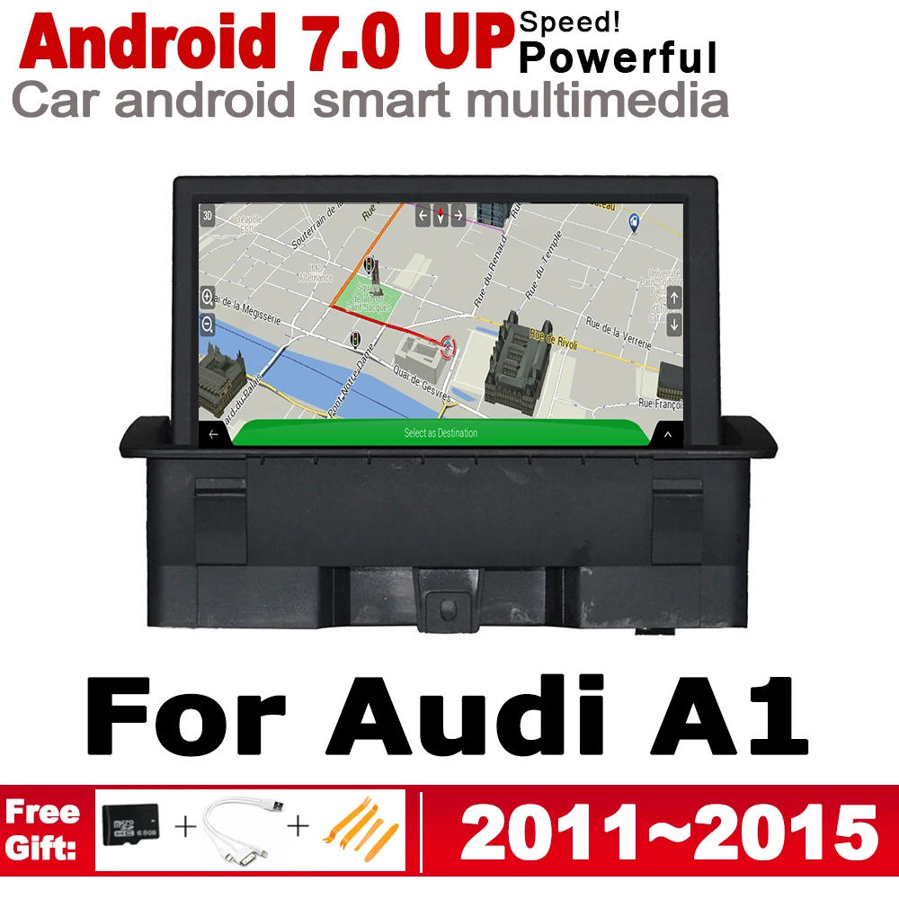 Автомобильный мультимедийный плеер с GPS навигацией IPS Android 7 0 для Audi A1 8X 2011 ~ 2015 MMI