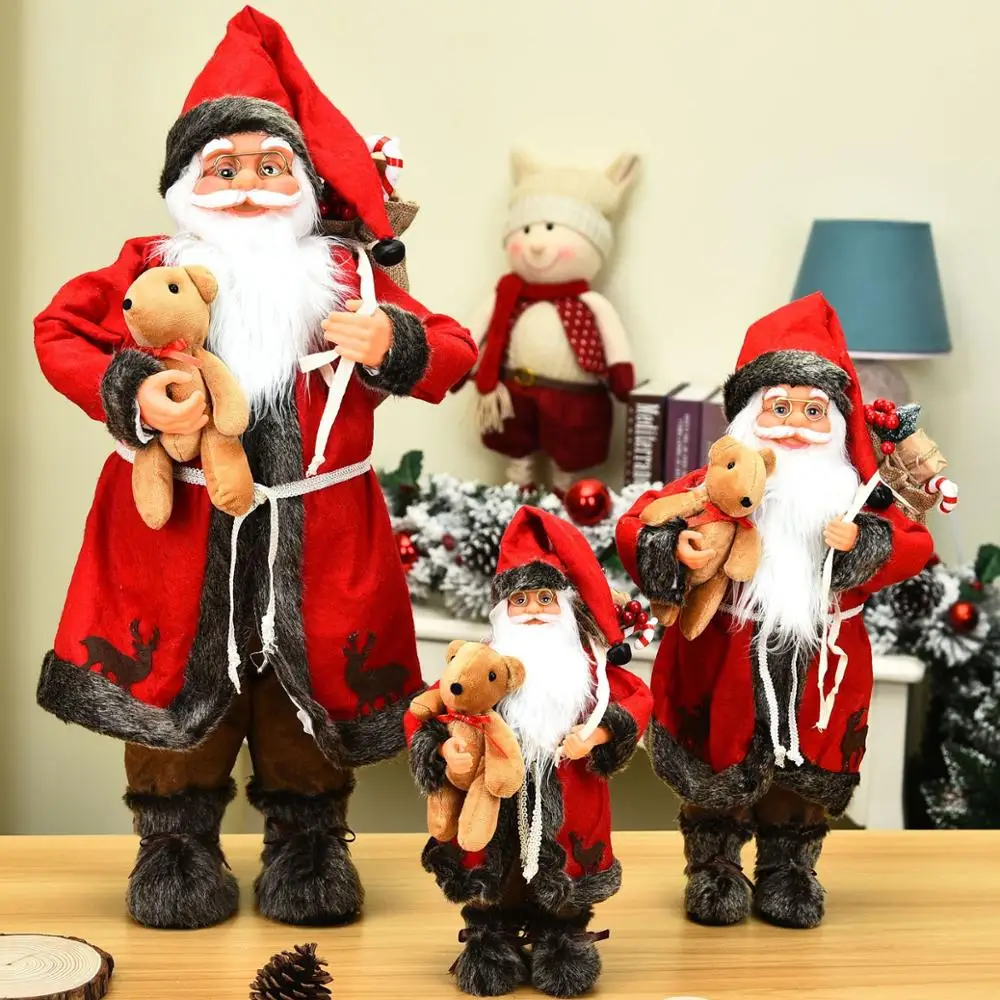

Новинка 2021, Рождественская кукла Санта-Клауса, мягкие плюшевые игрушки, Рождественское украшение, креативные плюшевые игрушечные украшени...