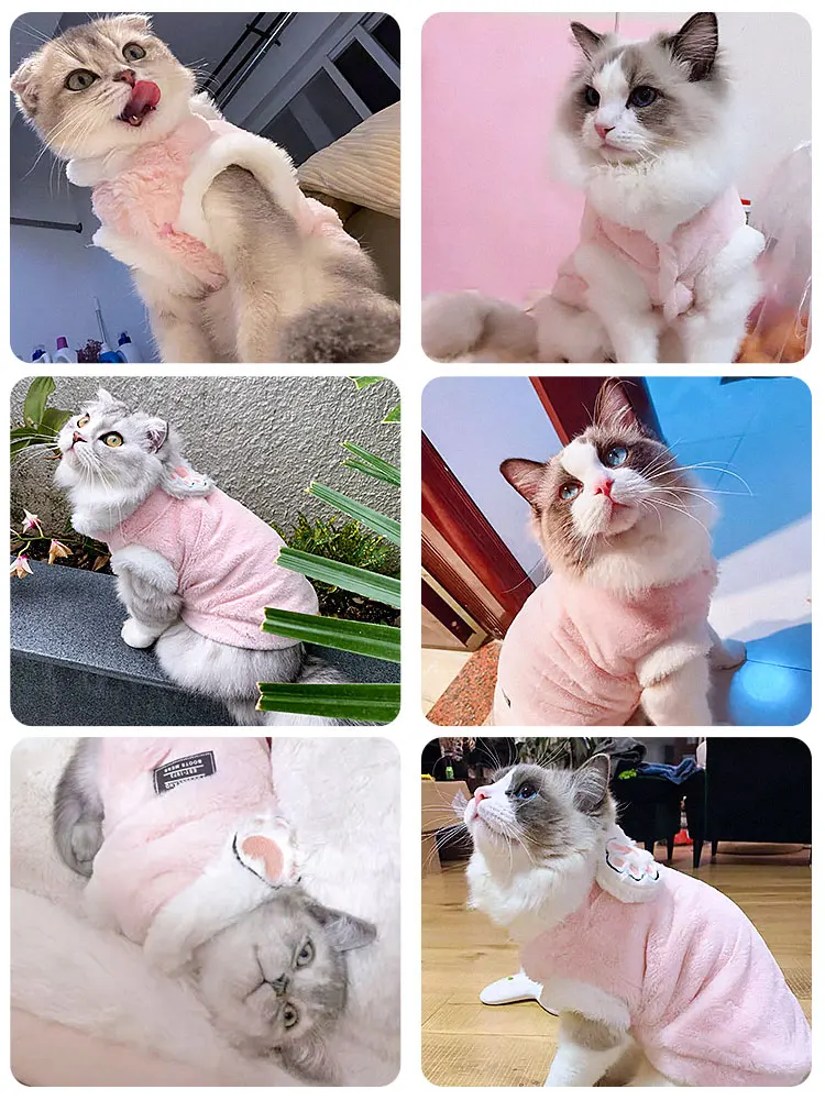 

CX Kitty Clothes Sleeveless Anti-Lint Pet Warm Autumn and Winter Cute Winter Clothes