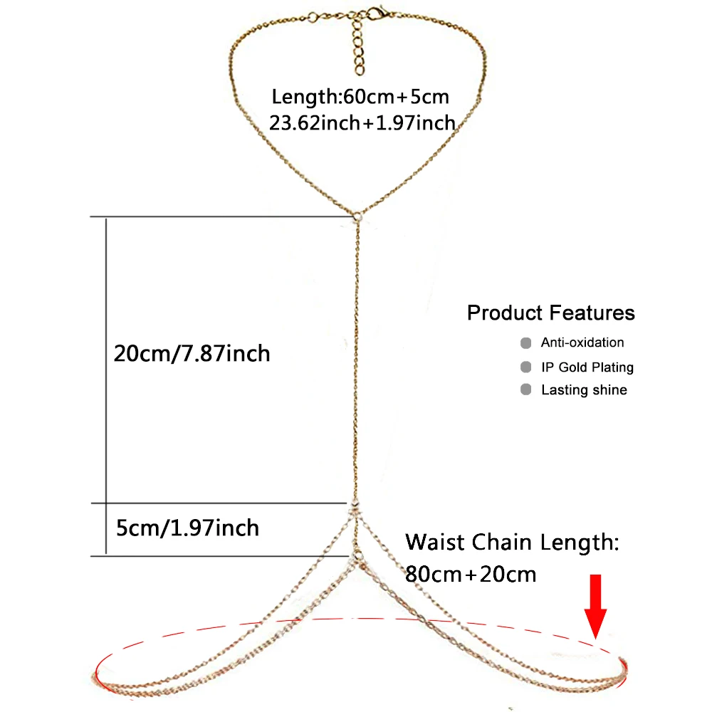Европейская мода двухслойная цепочка для тела из нержавеющей стали талии на