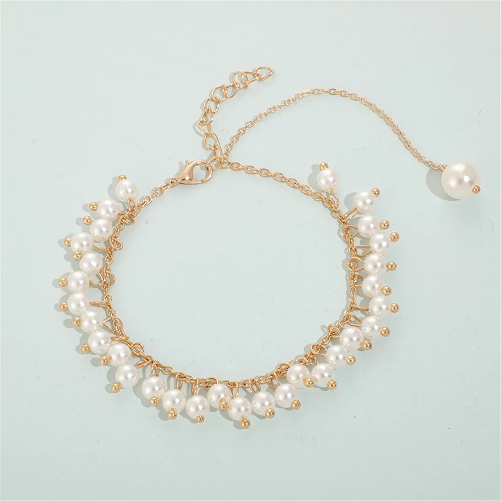 Простые Ювелирные изделия модный креативный жемчужный браслет Длинная подвеска