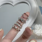 5 шт., Женское кольцо в форме сердца, серебристого цвета