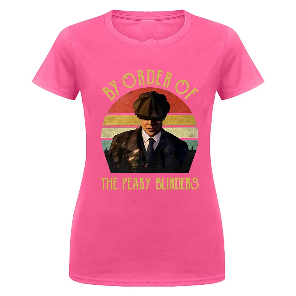 Arthur Shelby по заказу Peaky Blinders черная Хлопковая мужская S-6Xl Футболка с принтом на заказ - Цвет: women pink