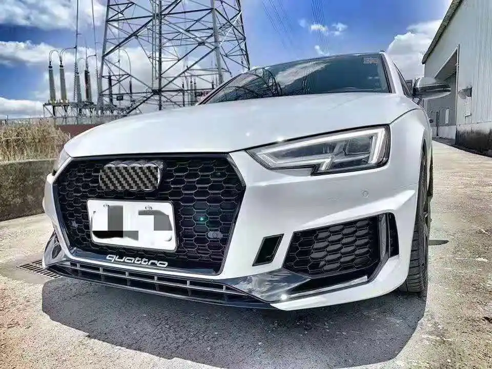 RS4 набор внешних комплектующих к автомобилю для Audi A4- переднего бампера и передней губы и переднего гриля/заднего бампера и заднего диффузора губ
