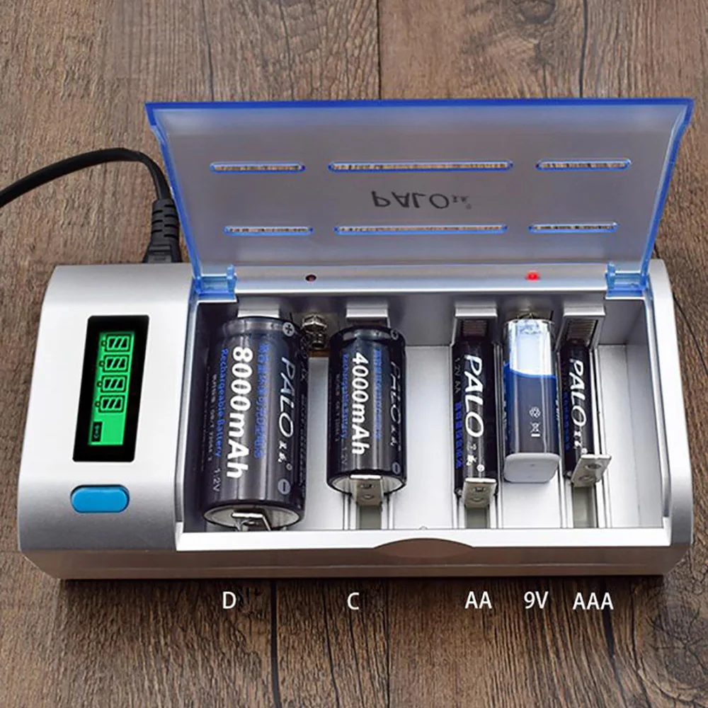 Аккумуляторная смарт дисплей ЖК экран зарядное устройство для Ni MH NI CD AA/AAA/SC/C/D/9V