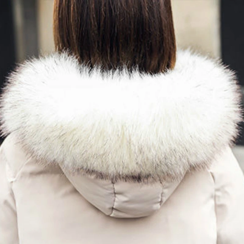 

Parkas Women Solid Black Elegant Cotton Winter Female Coats Chic Faux Fur Collar Loose Leisure Sweet Thick Fashion Woman Jackets