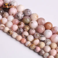 a natural pink opal gemstone beads stone round loose beads for jewelry making diy bracelet necklace accessories 6 8 10 12mm 15