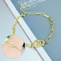 trendy copper zircon handmade bead bracelet luxury macrame pave cz gold color adjustable jewelry gift for women best gifts