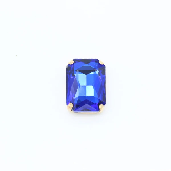 sapphire Все размеры, 24 цвета, плоские с оборота прямоугольные пришитые стеклянные стразы, камень, кристаллы, драгоценные камни, Стразы для шитья, Золотая пуговица для изготовления платья - Цвет: sapphire