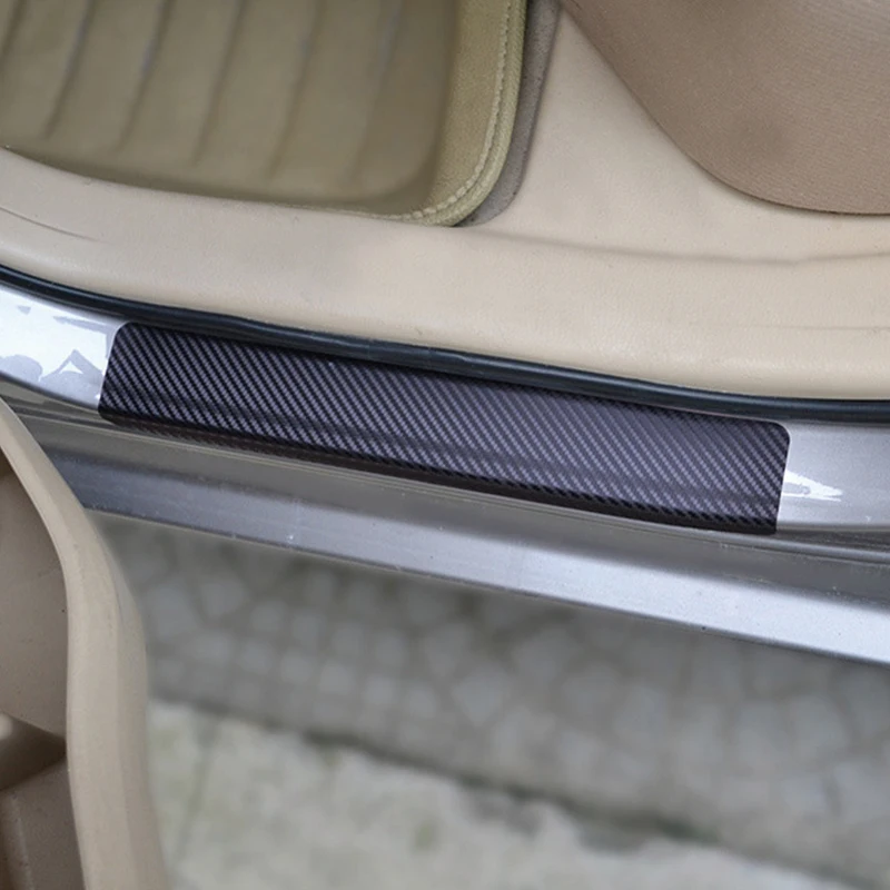 Полоса на порог автомобиля защитная пленка из углеродного волокна наклейки для
