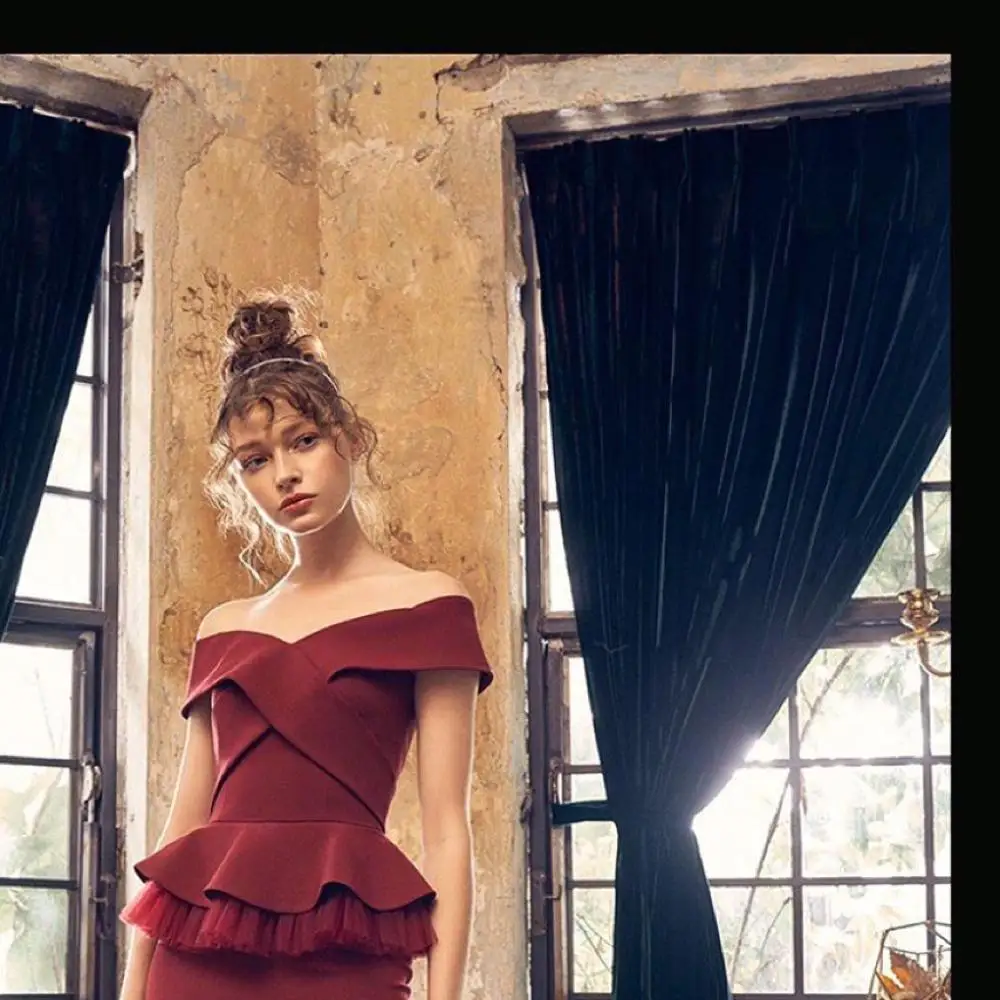 Летний Новый винно-красный бандажный комплект из двух предметов, элегантный женский костюм с открытыми плечами, юбка миди, женская одежда д... от AliExpress RU&CIS NEW