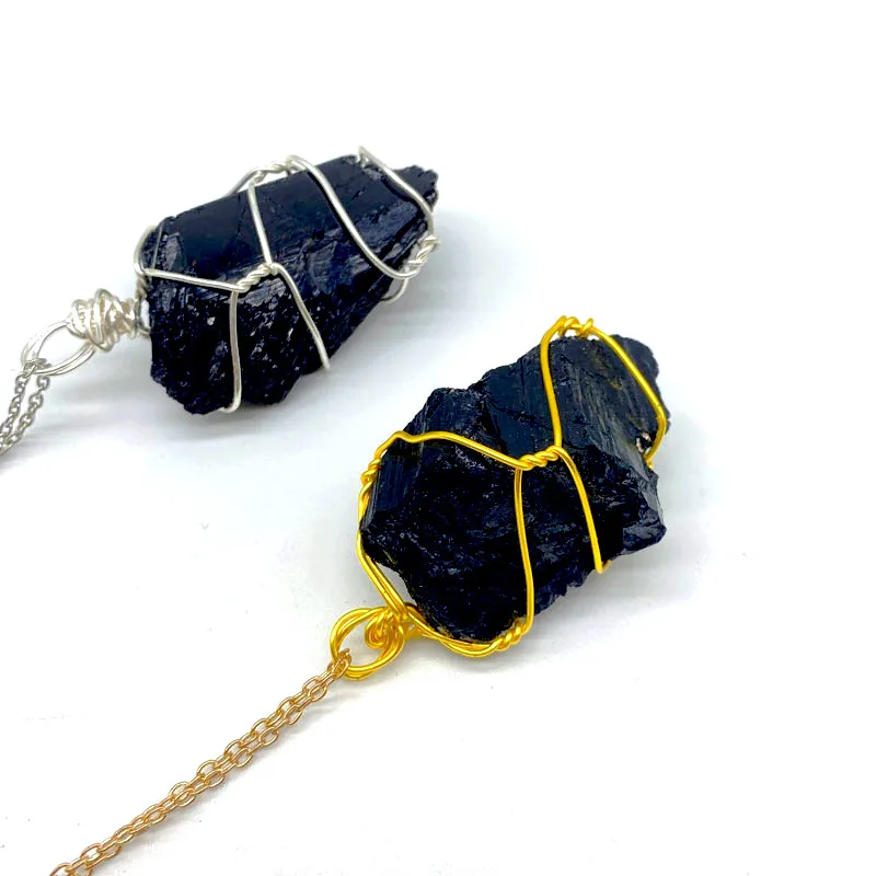 

Irregular Natural Stone Gold Silver Plated Handmade Necklaces Women Men Pendant Original Styles Energy Healing Jewelry