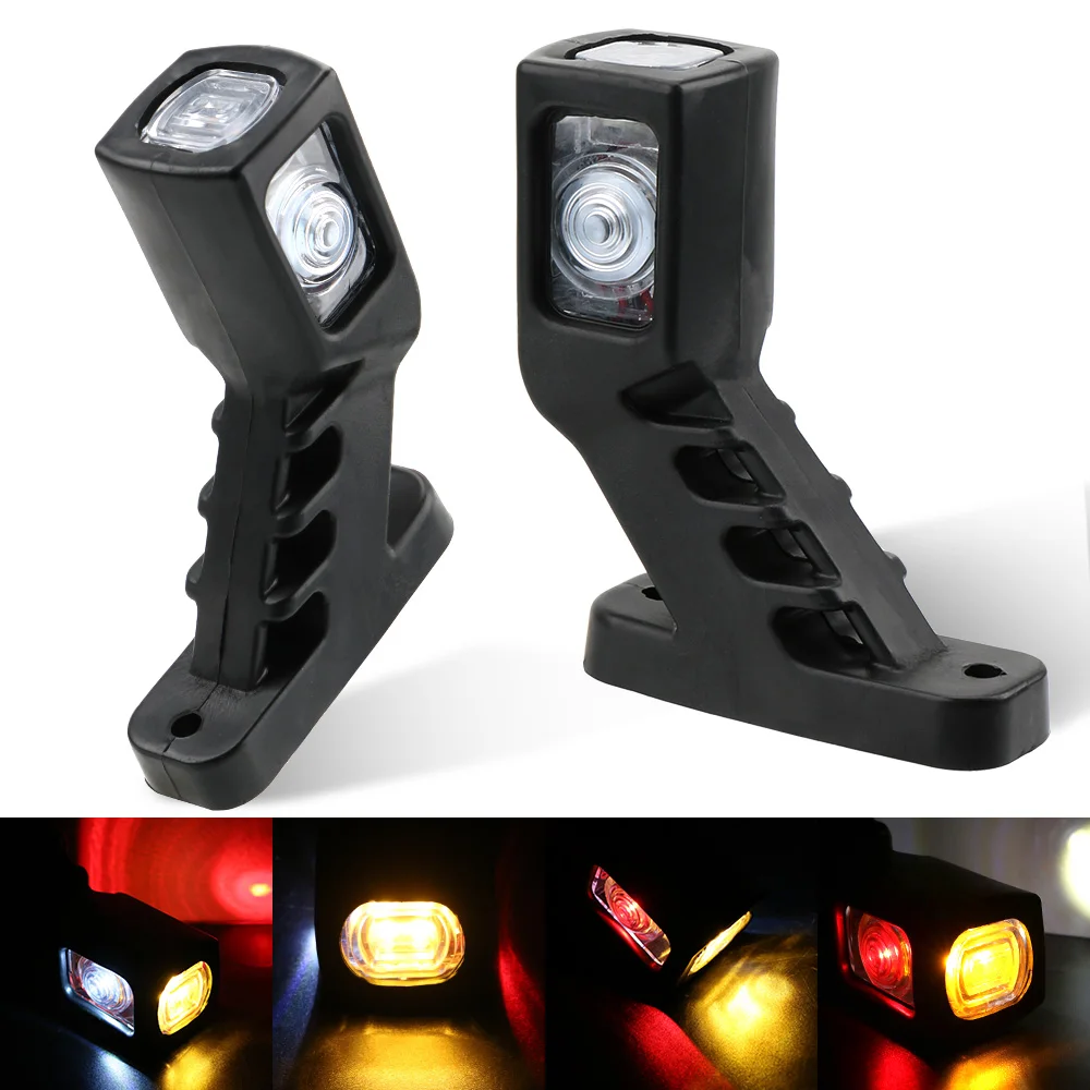 

1Pair 4 LED Marker Side Light Waterproof Turn Signal Durable Outline Lamp 3 Face Car Clearance Lamp For Truck Lorry Caravan