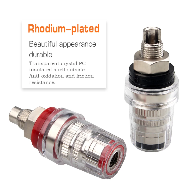 Hi-End 4 шт. прозрачный Банановый штекер интерфейс без сварки короткий столбик HiFi