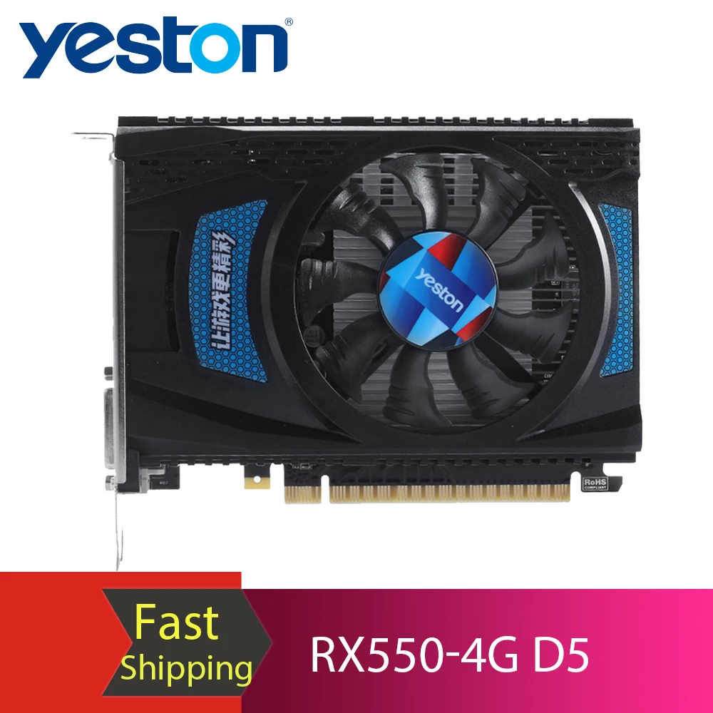 Yeston RX550-4G D5 Графика игровой карты графическая карта с оперативной памятью 4 ГБ GDDR5
