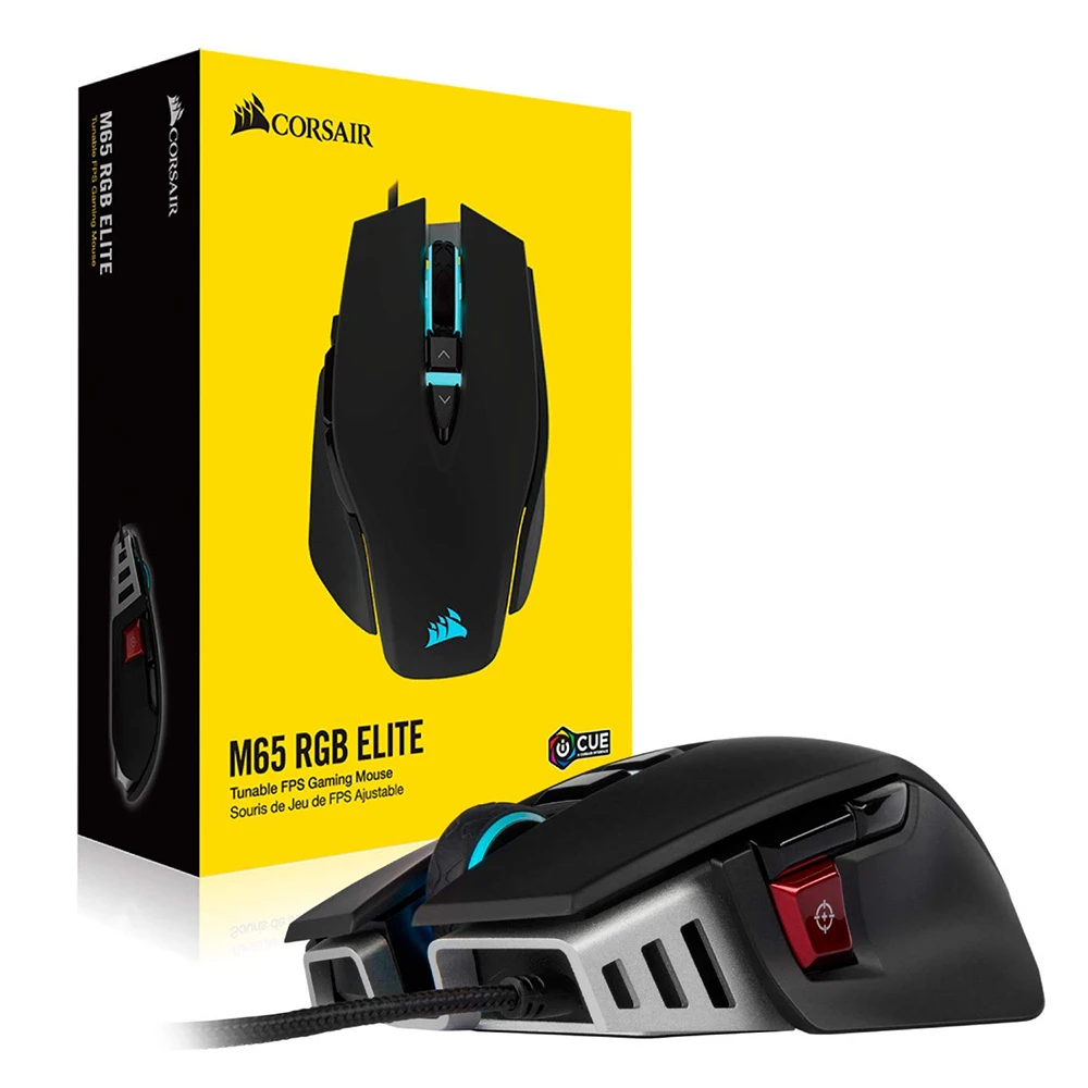 Игровая мышь CORSAIR M65 RGB ELITE настраиваемая FPS с подсветкой LED 18000 DPI оптическая (версия