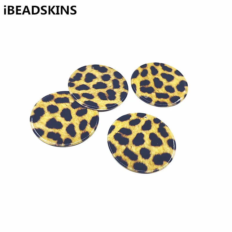 Новое поступление! Очаровательные Круглые серьги из акрила с имитацией леопарда