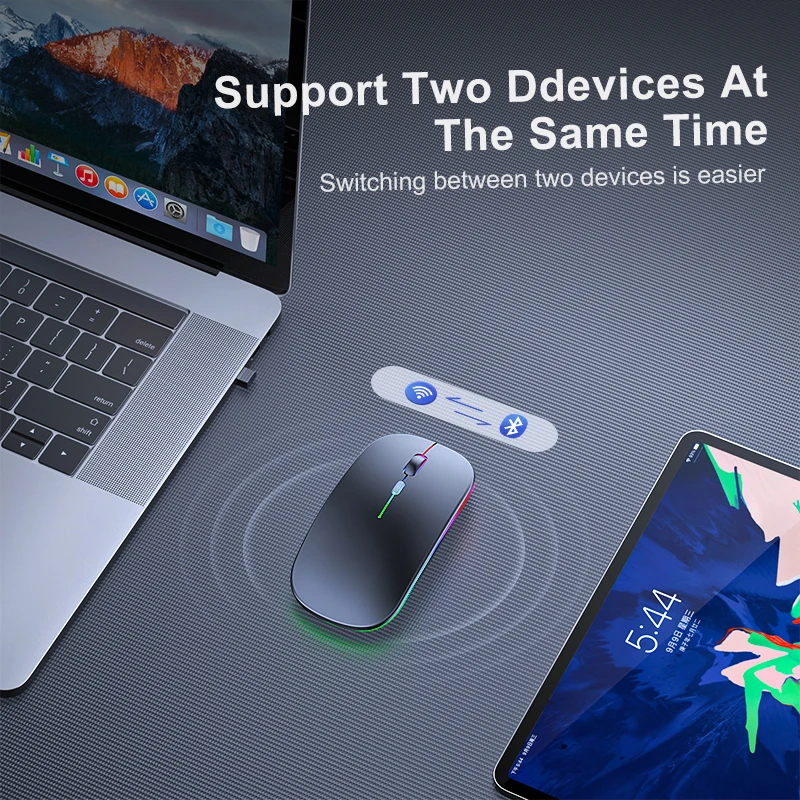 Мышь Компьютерная аккумуляторная беспроводная с Bluetooth бесшумная эргономичная