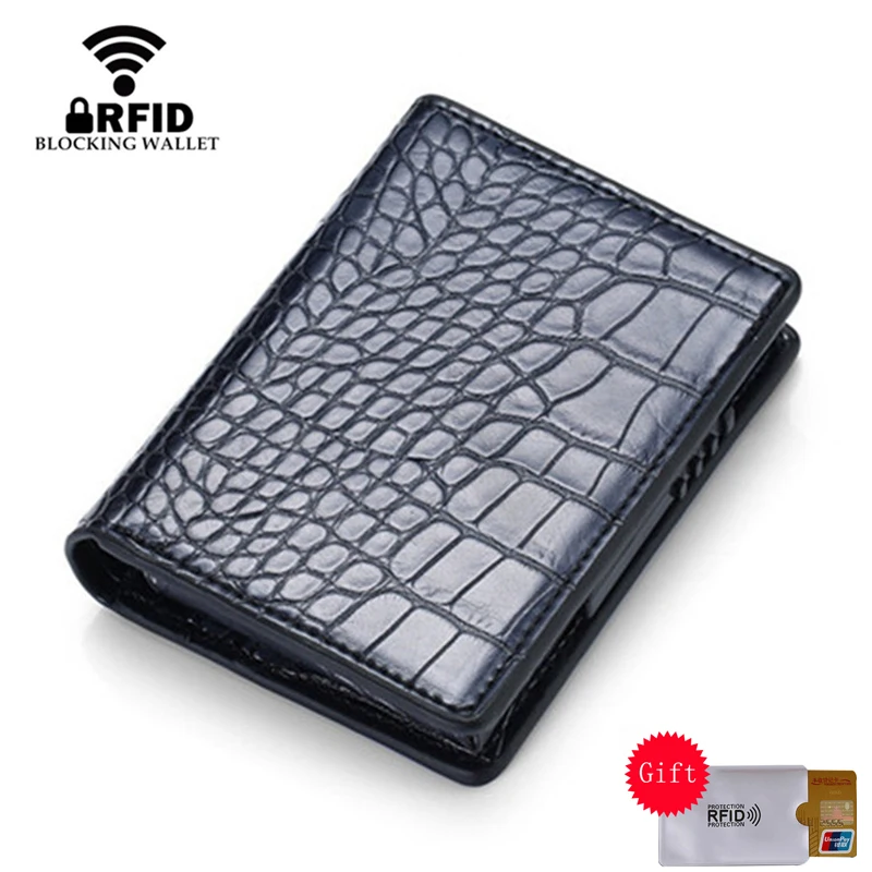

YAMBUTO Slim Credit Card Holder Aluminum Alloy RFID Blocking Card Wallet For Men And Women PU Leather Business Holder Capacity