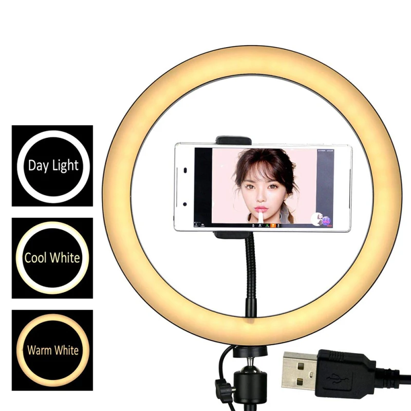

8''/10''/12'' Makeup Phone Ring Lamp LED Ring Light With Adapter Phone Holder Selfie Ring Light For YouTube Video Photography