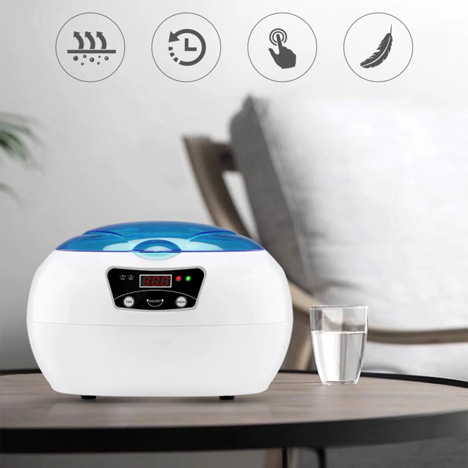 

Ultrasonic Cleaner 600mL Professional for Jewelry Necklaces Denture Teeth UK