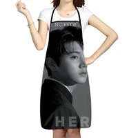 kitchen apron kpop nuest ren printed sleeveless oxford fabric aprons for men women home cleaning tools creative gifts