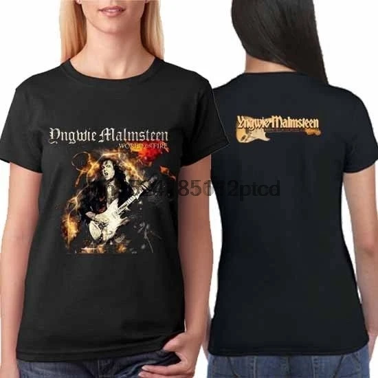 Yngwie Malmsteen футболка двухсторонняя новая женская размера от S до XL|Мужские футболки|