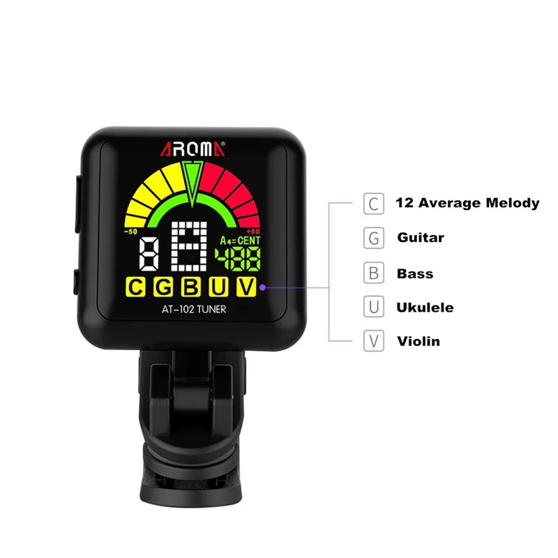 Тюнер для акустической гитары с ЖК-дисплеем скрипки укулеле бас-тюнера