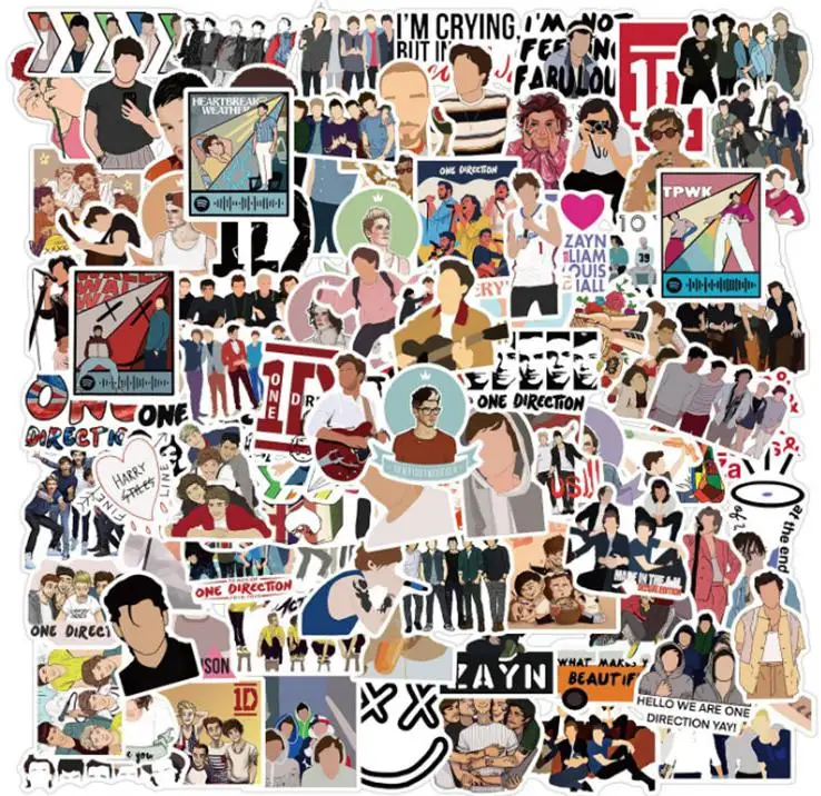 

10/30/50/100pcs One Direction Band Stickers Pop Rock Music Band Stickers Kids Toys Diy Laptop Luggage Fridge Decor Stickers