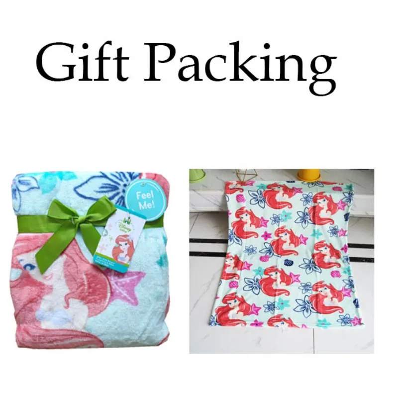 Mermaid Gift Packing Дисней Микки Маус Минни мультфильм маленький размер Raschel полотенце одеяло 70x100 см для домашних животных кошки детские на кроватку/диван/самолет - Цвет: Mermaid Gift Packing