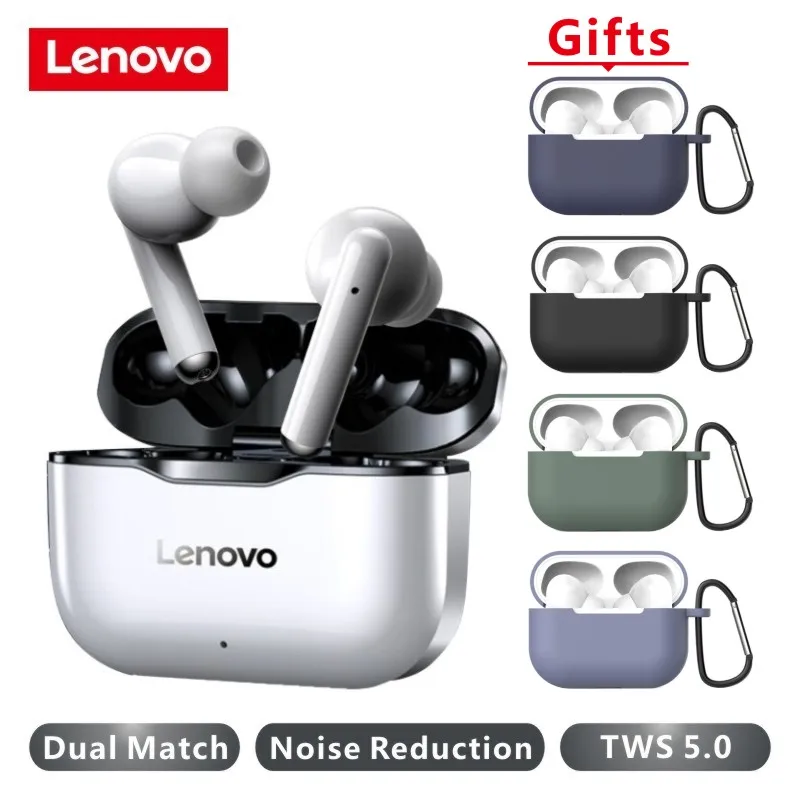 

Lenovo LP1 Wireless Earphone Bluetooth 5.0 Dual Stereo Noise Reduction HIFI Bass Touch Control Long Standby 300mAH Headset