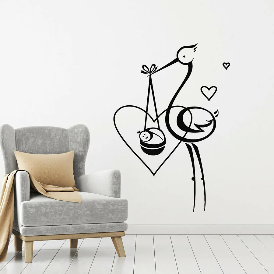 Наклейка на стену Bird Stork Love Baby Материнство детская комната спальня домашний Декор