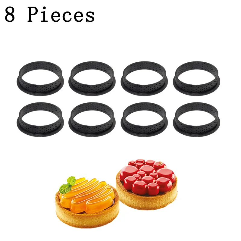 8 Pieces Meibum 2/4/6/8 шт. Пластик перфорированные Форма для яиц пирога французский десерт пресс-форм фруктовый сыр торт модель спасательного круга Кухня пресс-формы для выпечки - Цвет: 8 Pieces