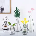 Креативная декоративная ваза сделай сам для вечерние ринки, подставка для черных растений, держатель, железная проволока, вазы для цветов, украшение для спальни и офиса, фото