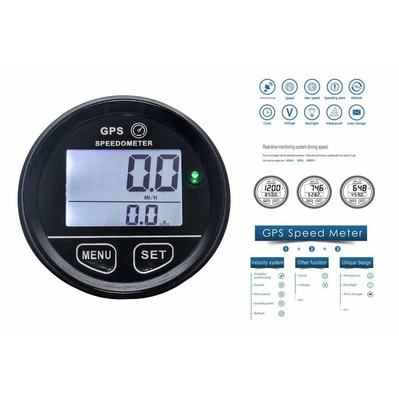 Цифровой GPS Спидометр для мотоцикла UTV Морская Лодка водонепроницаемый аксессуар