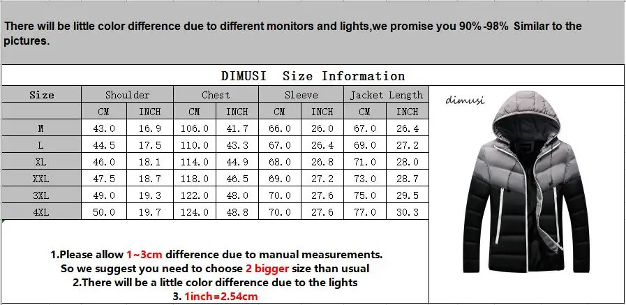 DIMUSI зимняя мужская куртка Модные мужские хлопковые толстые теплые парки