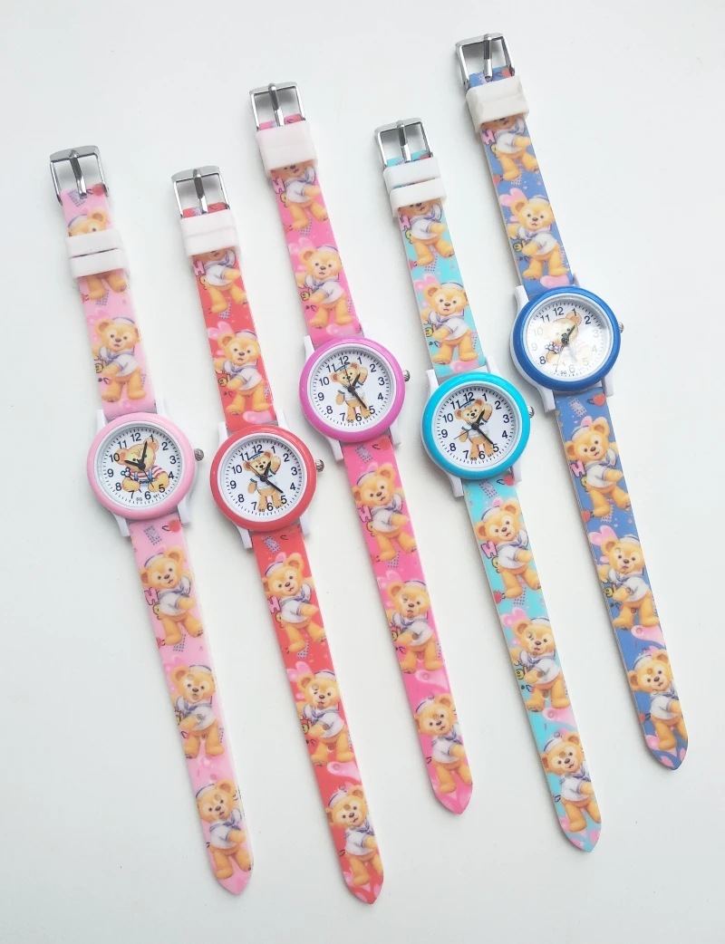 New Design Kid Baby Watches Children Cartoon Bear Watch Kids Cool 3D Rubber Strap Quartz Clock girls boys Present Gift