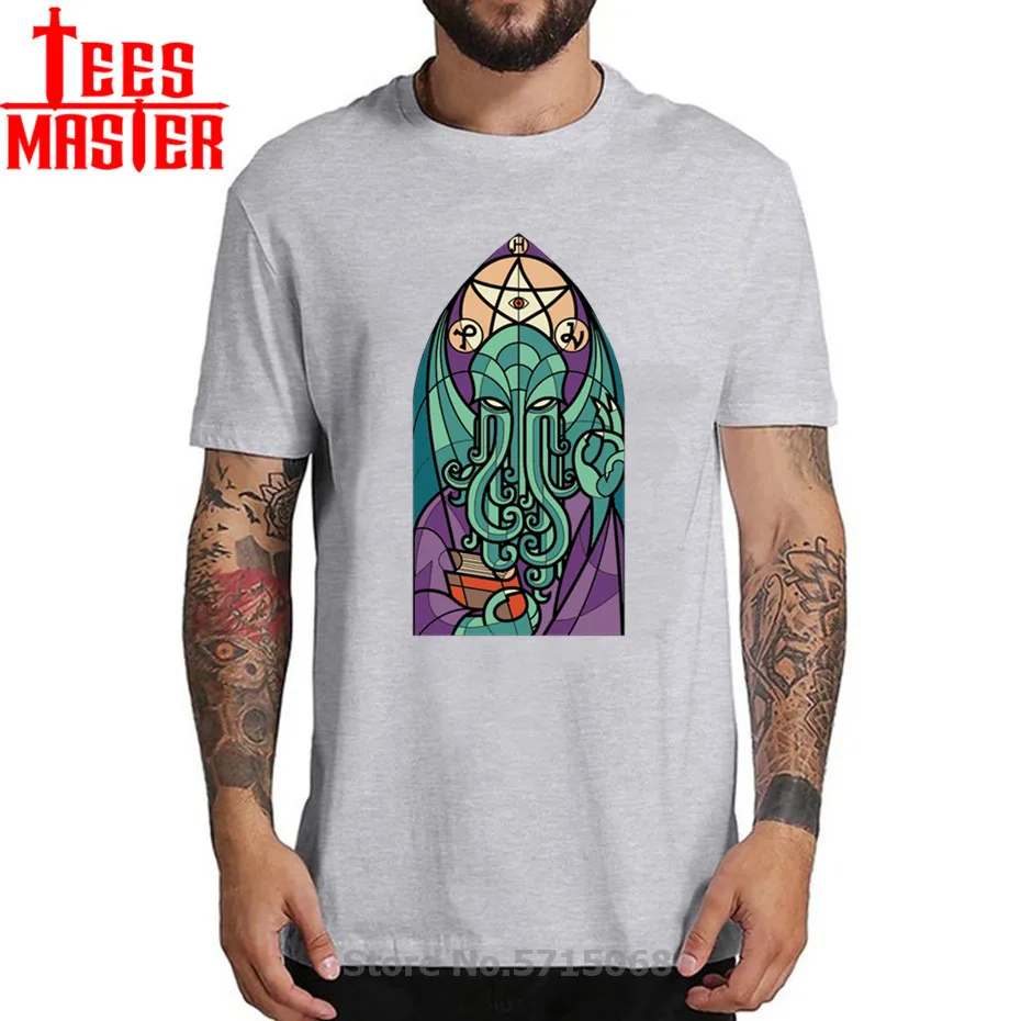 Футболка с изображением церкви CTHULHU мужские винтажные футболки Lovecraft dunвич