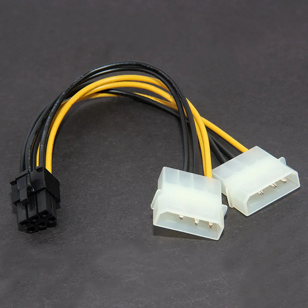5 шт./упак. 6 Pin PCI Express PCIe на 2 Molex LP4 4-контактный конвертер адаптера питания 15 см molex